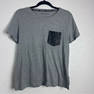 DKNY Faux-Leather Pocket Tee Size Medium‎